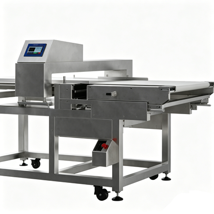 Stainless steel ultra wide conveyor metal detector with wash-down ready construction for food safety
