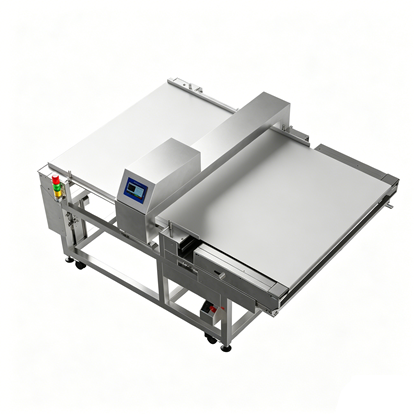 High-sensitivity metal detector with ultra wide aperture detecting ferrous and non-ferrous contaminants